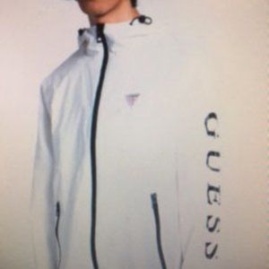 Guess Men's Briggs White Windbreaker, Size Small